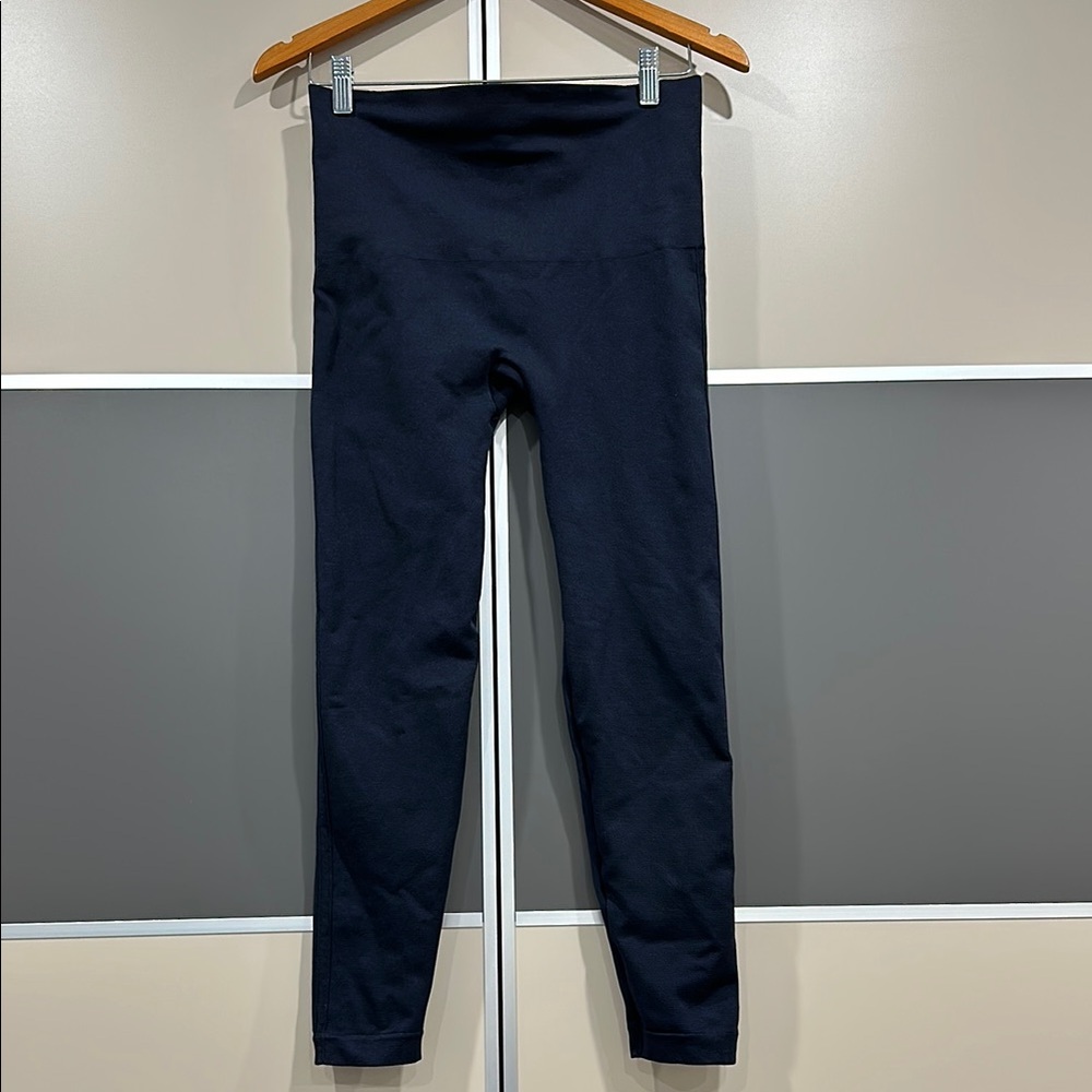 Spanx Leggings Womens XL Navy Blue Compression Shapewear Yoga  RN 112121